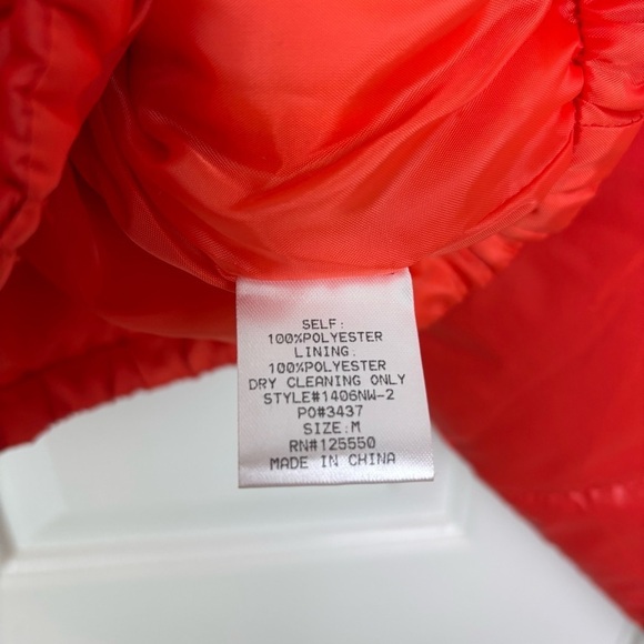 Naked Wardrobe Cropped Puffer Orange Jacket Size Medium - Picture 11 of 11